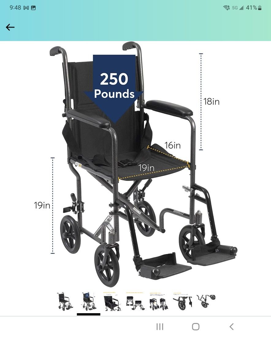 Brand NEW Drive Transport Wheelchair Wheel Chair Lightweight Medical Foldable