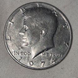 U.S.  KENNEDY HALF DOLLAR  COIN,   1974