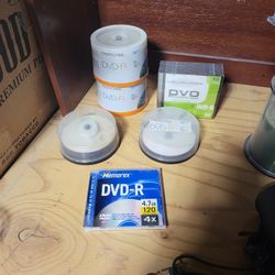 Lot Of Over 200 Blank DVDs and CDs + Cases