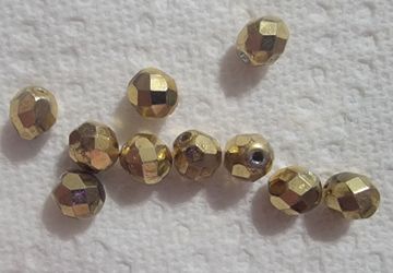 Gold Faceted Round Craft Beads