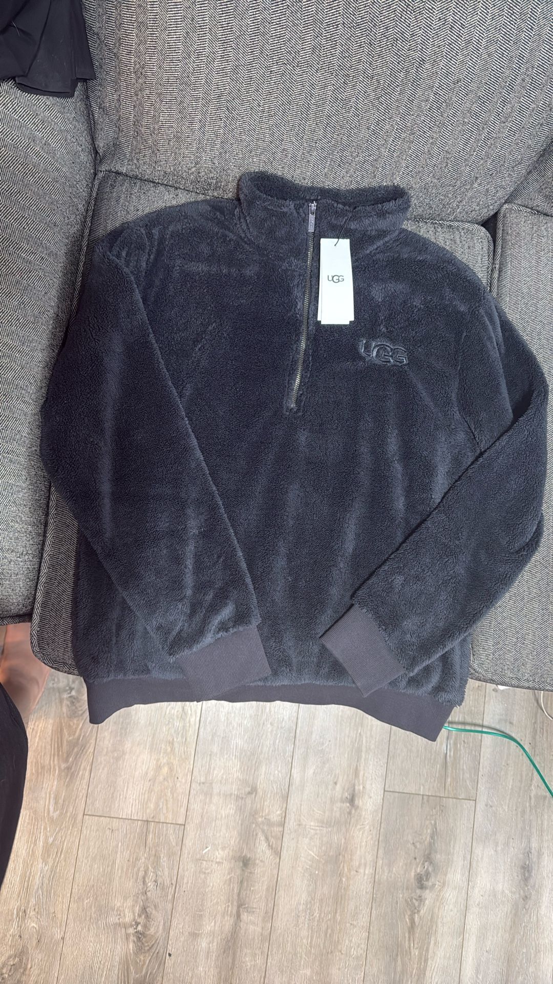 UGG Mens Charcoal Zip Up Sweater