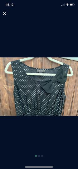 Dress Black With White Dots With Bow Lightweight XL | Porterville 