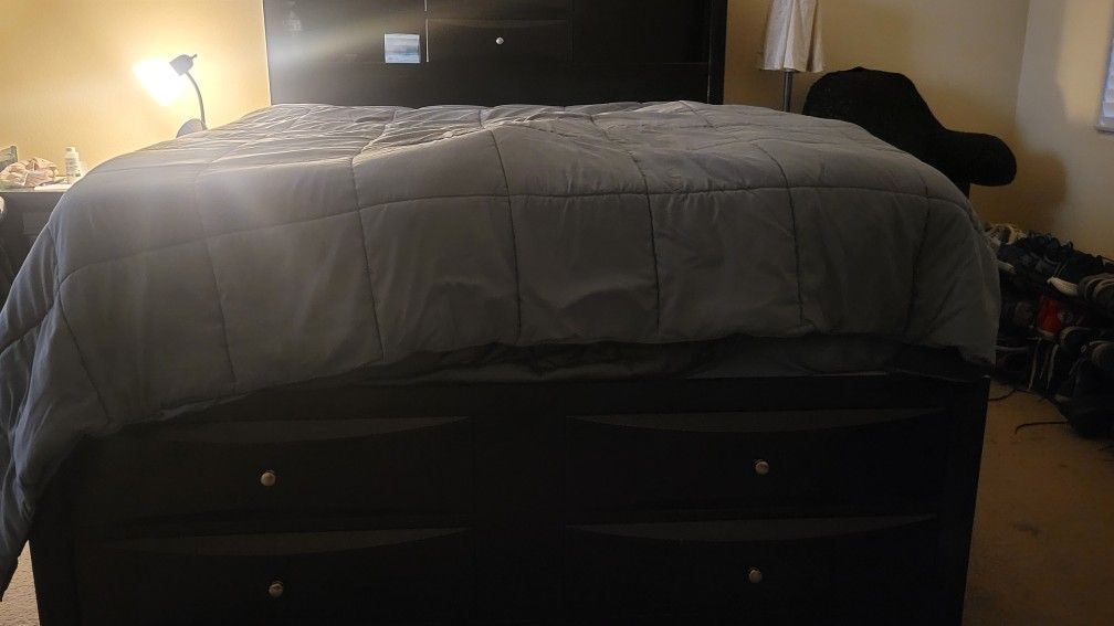 Queen Sized Captain's Bed Frame $75 OBO
