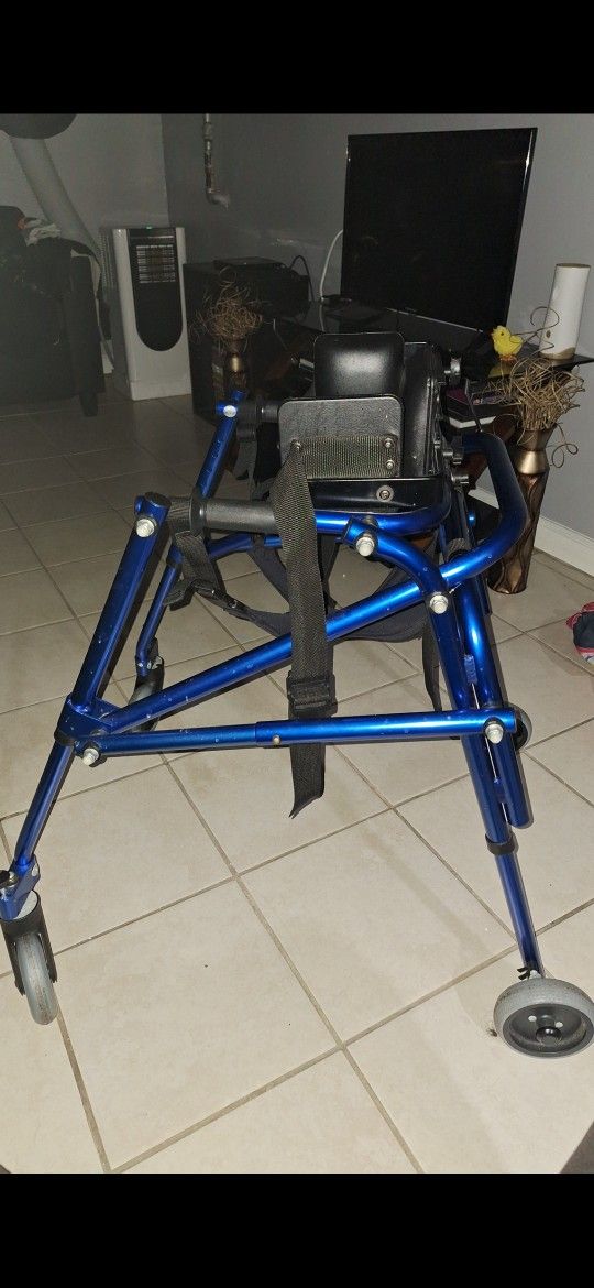 Kids Disability Walker With Seat In Blue