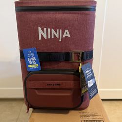 Ninja Outdoor FrostVault™ Go 36-Can Backpack Soft Cooler with Cold Dry Zone, Canyon Red