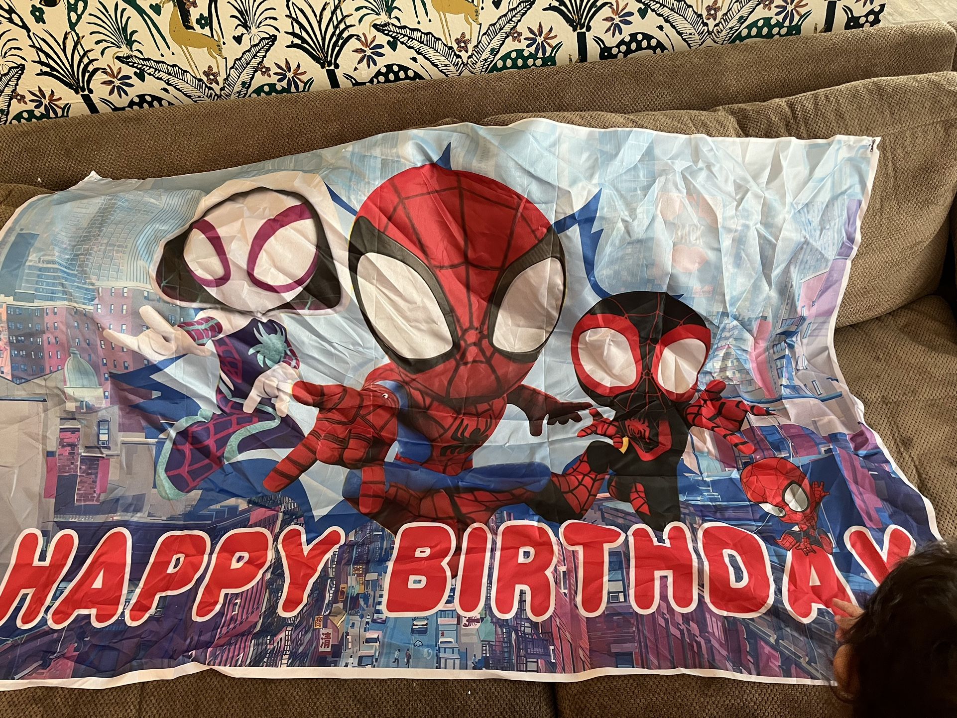 Spider Friends Birthday Banner 