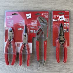 Milwaukee Pliers Kit (3-Piece) or Electricians 6-in-1 Wire Stripper/Cutter Pliers