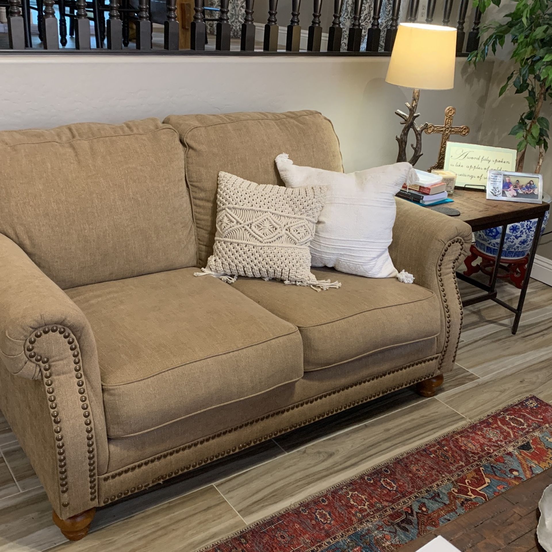 Love Seat And Chair With Ottoman