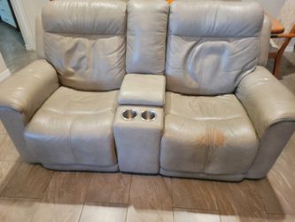 Free Recliner Leather Love Seat with lumbar support