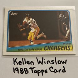 Kellen Winslow San Diego Chargers Hall of Fame TE 1988 Topps Card. 