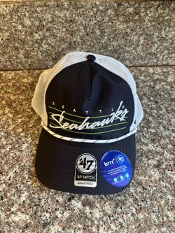 ‘47 men, Seattle Seahawks, downburst, navy hitch, adjustable hat,