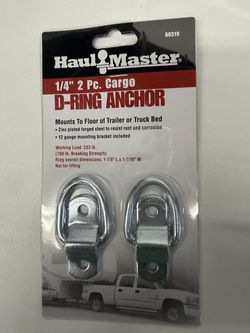 Haul-Master 2 Pc. 1/4" Cargo D-Ring Anchor