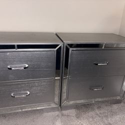 Two Silver Night Stands