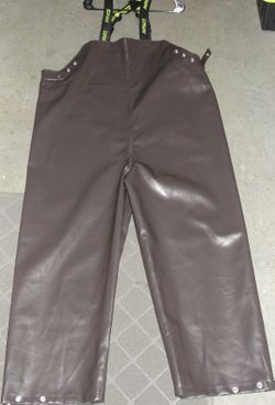Men’s Commercial Fishing Bib Pants, 0.70mm PU Waterproof Heavy-Duty Overalls, Pro-Grade Rain Gear