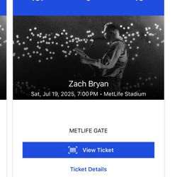 Zach Bryan Tickets Saturday July 19th MetLife Stadium 