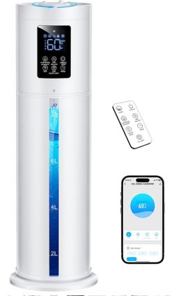 8L/2.1 Gal Humidifiers for Bedroom Large Room, 4 Levels Cool Mist Humidifier with Clear Tank, 7 Color Lights Essential Oil Diffuser with 16H Timer,for