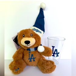 Los Angeles Dodgers Bear & Glass