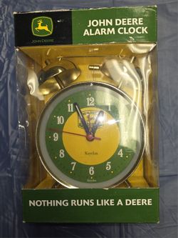 Key John Deere Gold/Green Quality Farm Equipment Twin Bell Alarm Clock