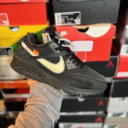 Nike Air Max 90 Off White Black size 9 USED