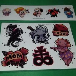 The Binding Of Isaac Four Souls Kickstarter Exclusive Art Page And Stickers And Tattooos