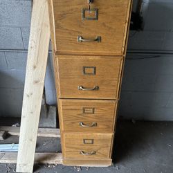 Vintage Wooden Filing Cabinet 