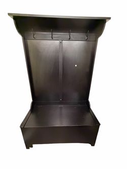 Copper Grove Heather Ebony Rub Thru Hall Tree with Storage Bench