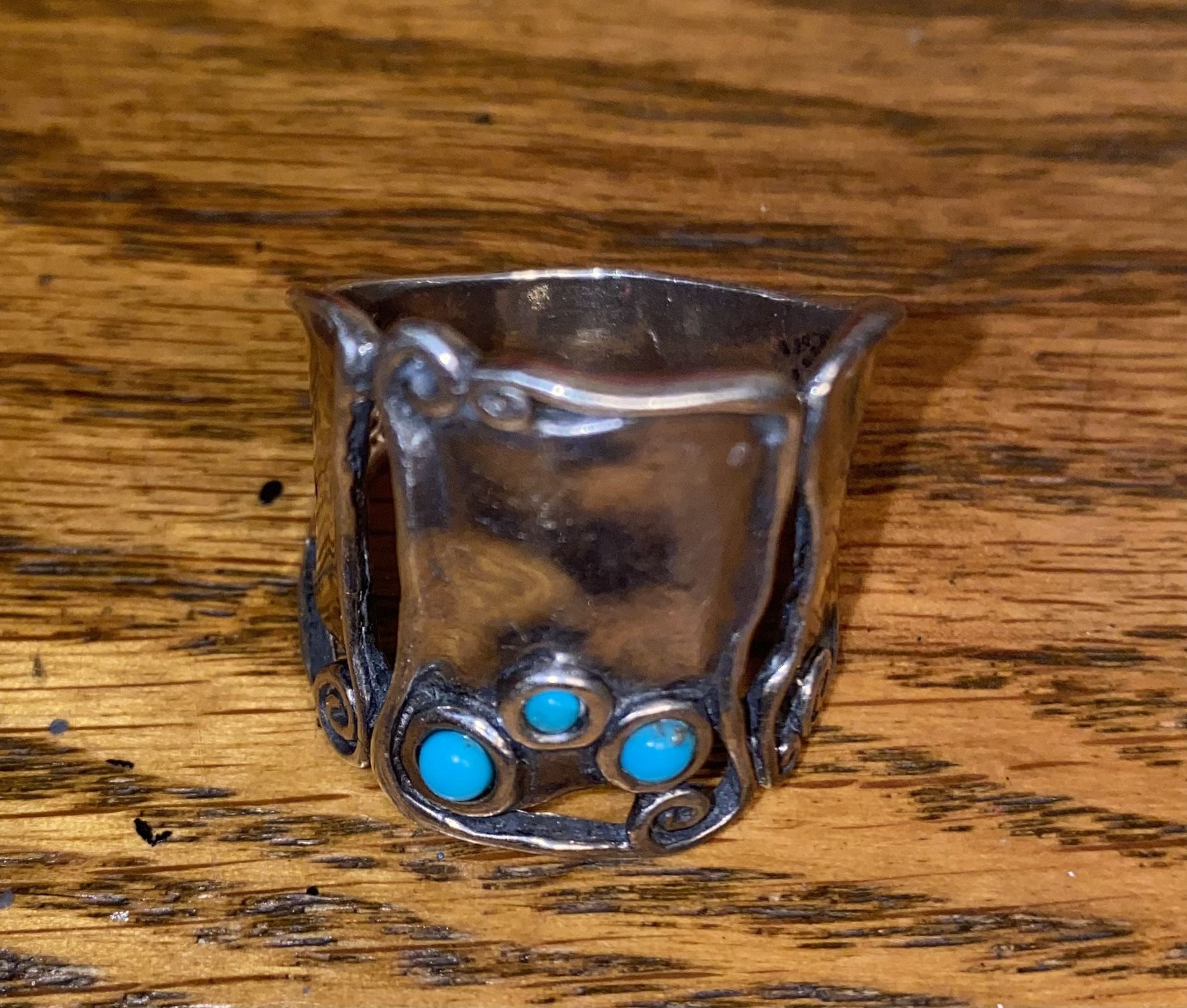 Designer Sterling And Turquoise Ring
