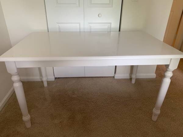 White Desk/Table & Shelves Set