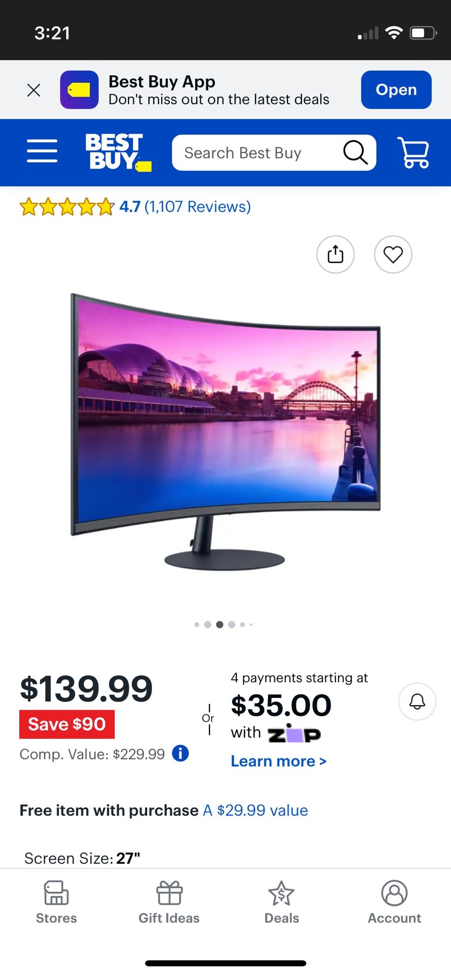 27” Curved Monitor