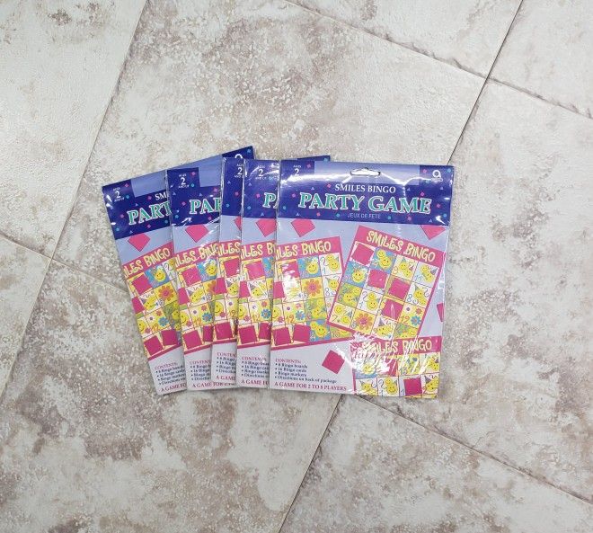 Ages 2+ Amscan Bingo Smiles Party Game 5 Pkgs 40 Boards Total 2- 8 Players Each