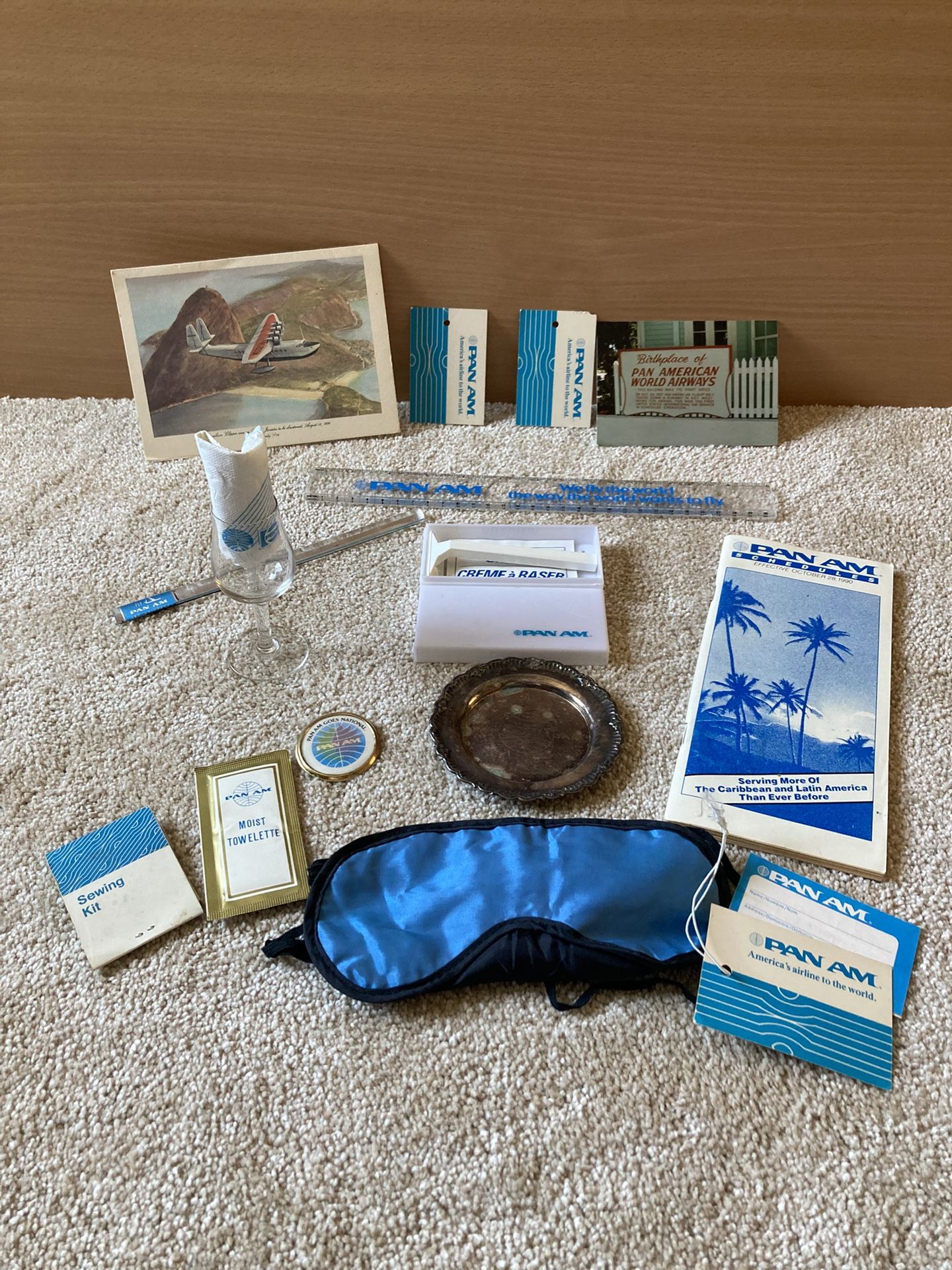 Vintage Pan Am Airlines Promotional Gifts, Menu & Booklets