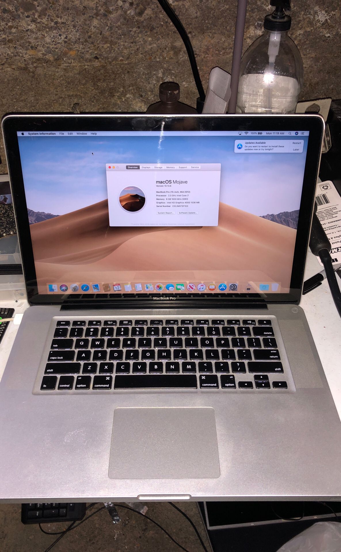 MacBook Pro 15” i7 2.3ghz 2012, 1TB SSD, 8GB