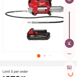 18v Milwaukee grease gun