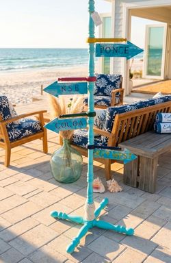 Beach directional sign
