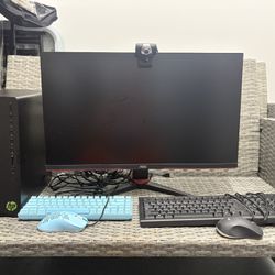 HP desktop Computer for gaming, 1 mouse and 1 keyboard for gaming, 1 monitor ROC and camara