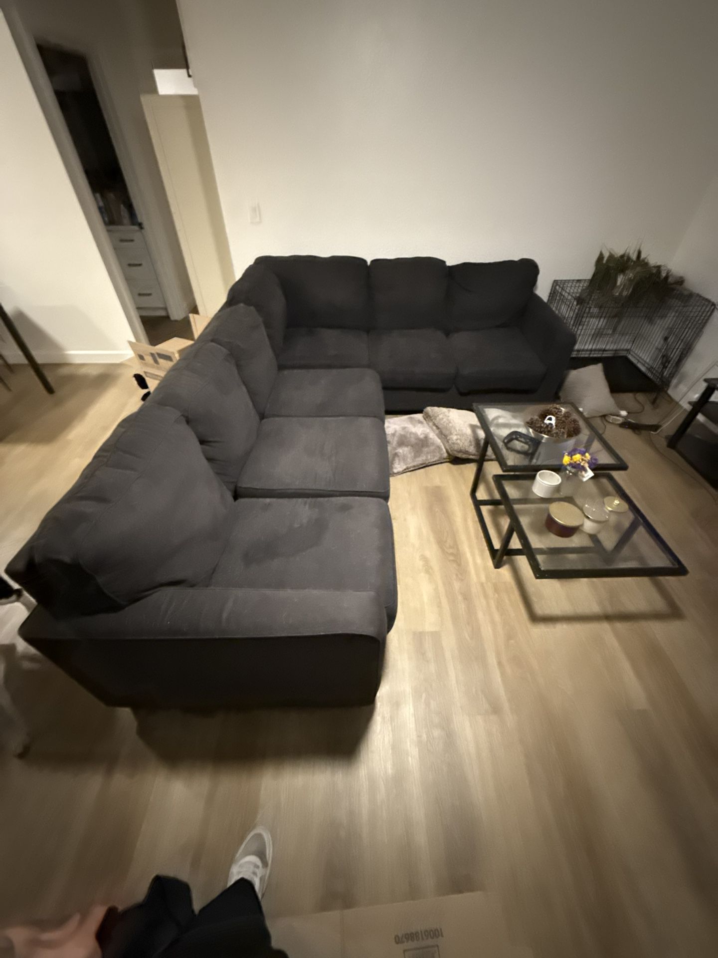 Dark Gray Sectional Couch – Large