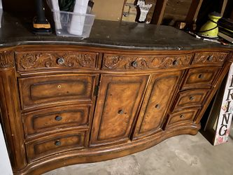Dresser and mirror marble top Solid Wood
