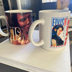 Pair Of Elvis Collectible Coffee Mugs