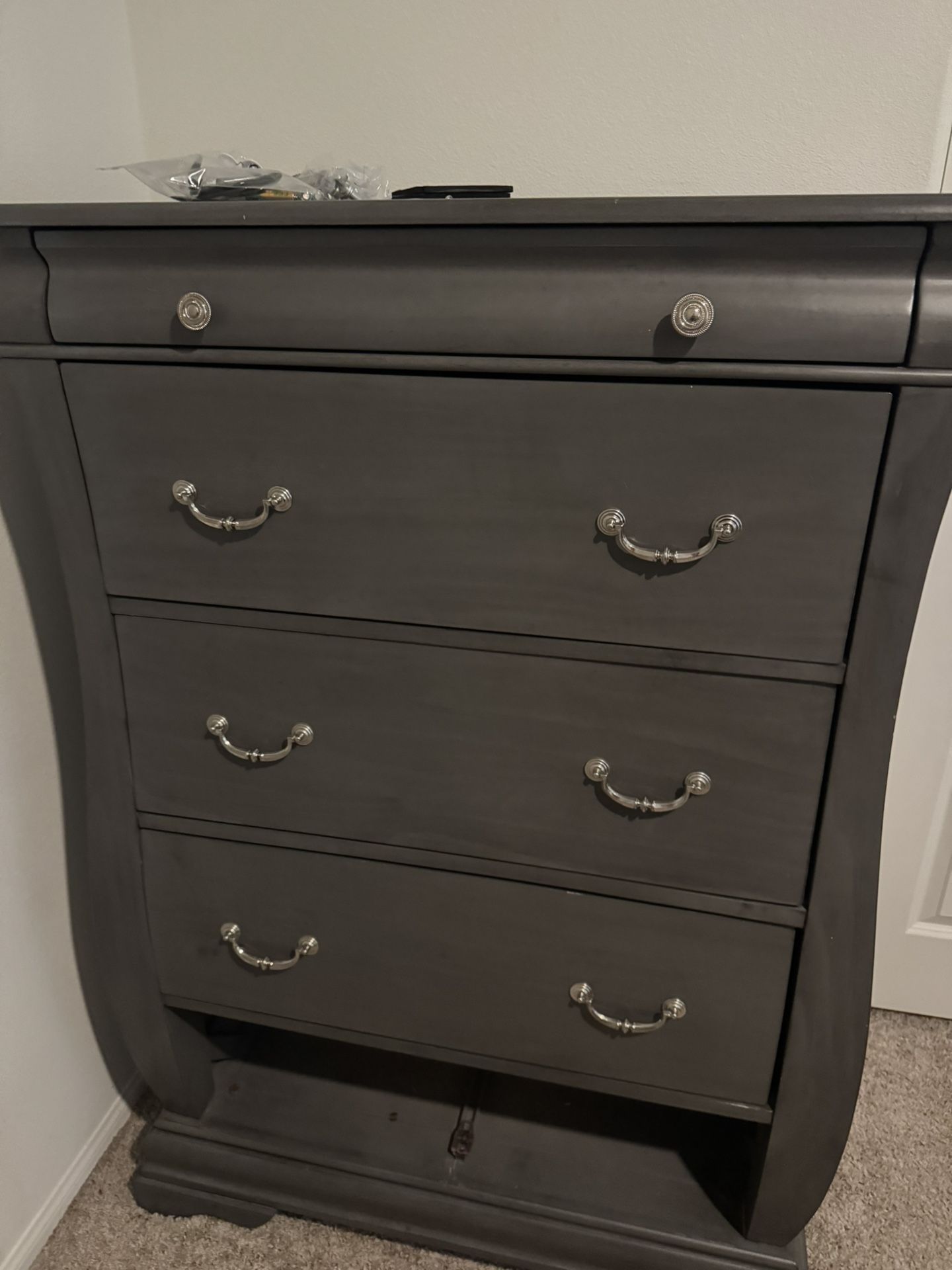 Tall Grey Dresser - High Quality Wood 