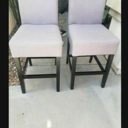 2 Bar Stools Excellent Condition Light Grey Color 26"