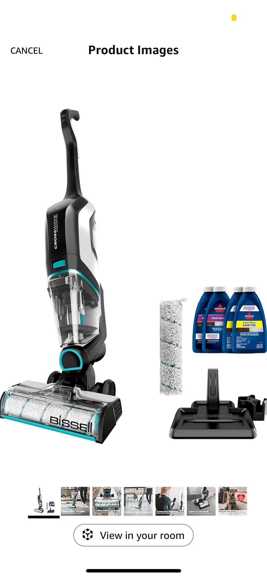 Bissell CrossWave Cordless Max Vacuum Mop All in One Wet and Dry Vac Combo Hard Floor Cleaner and Area Rugs, Cordless Mop,