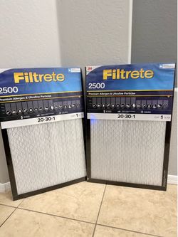 2-Pack of Filtrete 20 x 30 x 1 MERV 14 2500 MPR Premium Allergen Ultrafine Particles Electrostatic Pleated Air Filter