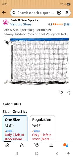 Park & Sun SportsRegulation Size Indoor/Outdoor Recreational Volleyball Net