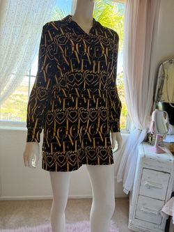 Love Moschino All Over Monogram Printed Crepe Playsuit / Romper.