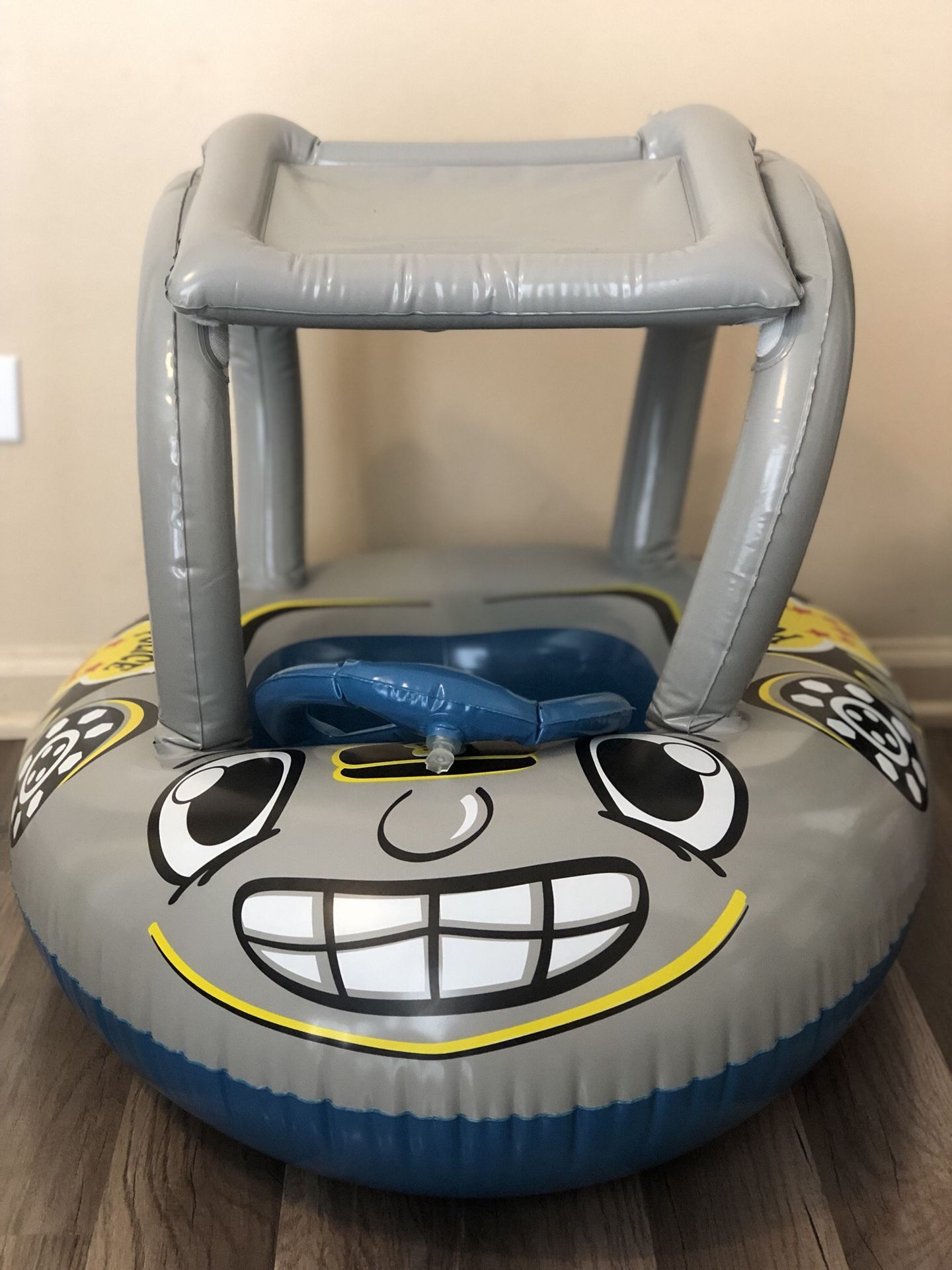 Baby water boat inflatable with canopy