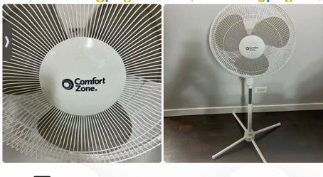 NEW Comfort Zone White Pedestal Stand Fan