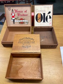 Vintage WOOD Cigar box lot (3)