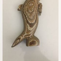 Huge Marble Fudge Dolphin Porpoise Onyx Paperweight Ocean Decor 8 X4" Figurine