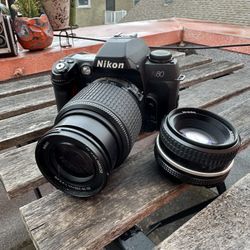 Nikon N80 - With 2 Lenses - 35mm Film Camera 