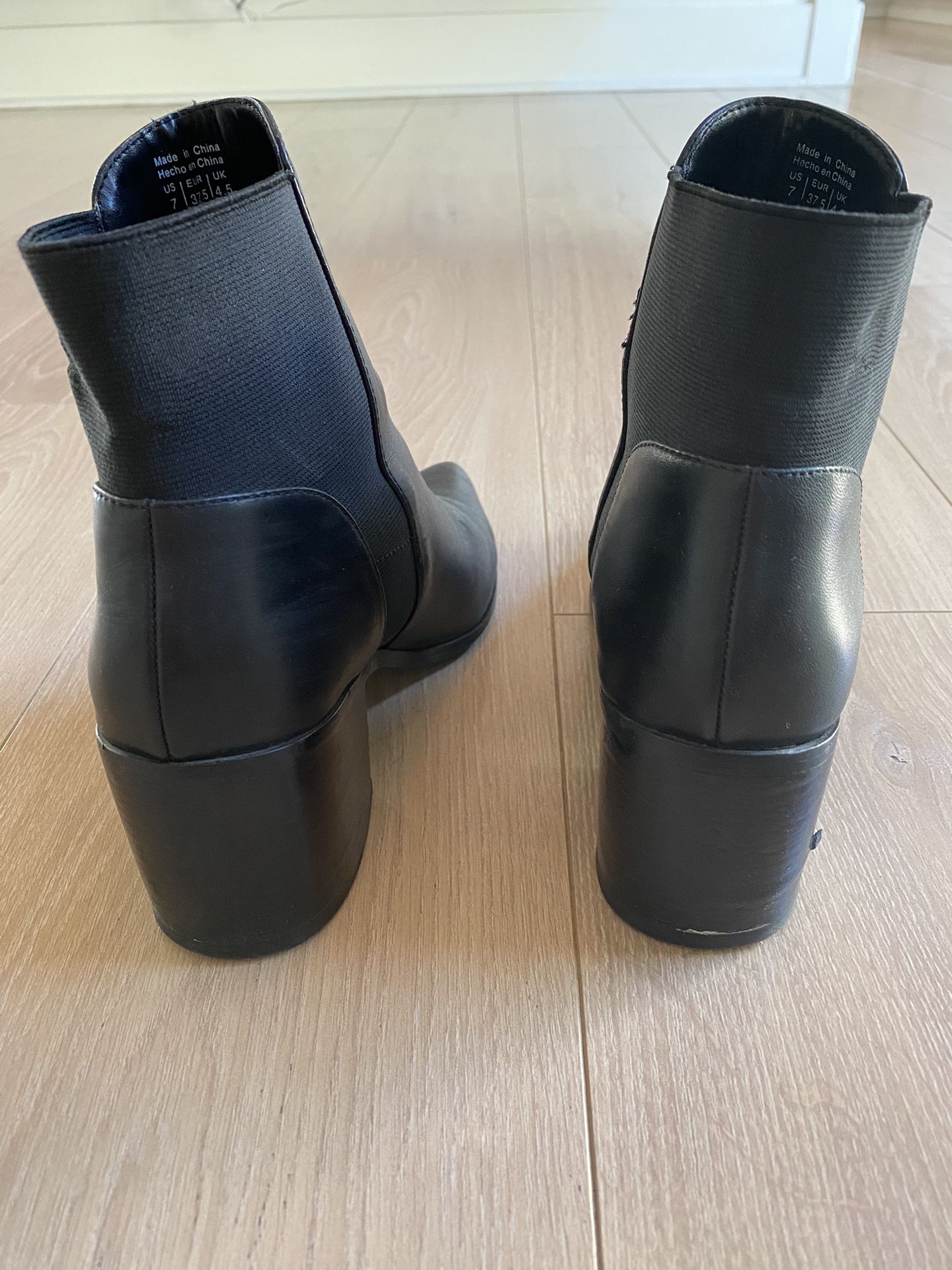 ALDO black leather low boots